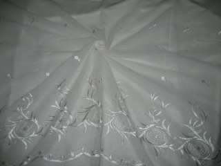 cotton voile fabric~White with embroidery 5 yards 44  