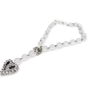  Otazu White Bead Swarovski Crystal Necklace Jewelry
