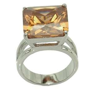  Square Champagne Cocktail Ring Jewelry