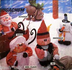   80s Christmas Hugachum Santa doll pattern SNowman Reindeer ELf M8134