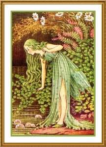 Maidenhair Fairy by Ida Outhwaite Counted Cross Stitch Chart Free 