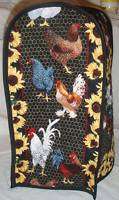 QUILTED Rooster Sunflower 12 Cup Coffee Maker Cover  