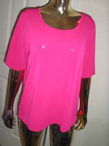 White Stag Pink Scoop Neck Crepe Top Size L/G 12 14  
