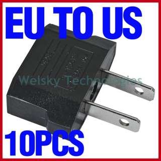 10pcs Euro EU/AU to US USA Travel Wall Charger Adapter Plug Converter 