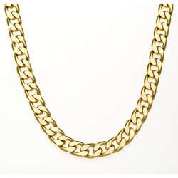 14k Yellow Gold Overlay 20 inch Cuban Necklace  