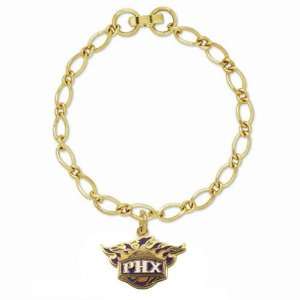  Phoenix Suns Ladies Gold Tone Charm Bracelet: Sports 