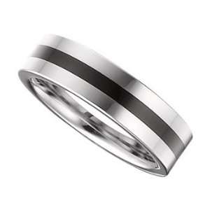  Size 11.5   Tungsten Black Enamel Ring: Jewelry