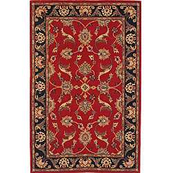 Great Val Traditional Border Wool Red Rug (8 x 10)  Overstock