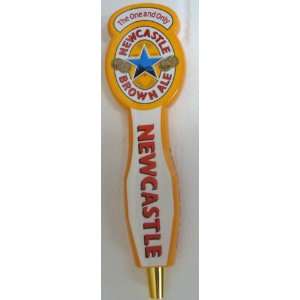  NEWCASTLE BROWN ALE DOUBLE SIDED WOOD BEER TAP HANDLE 