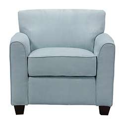 Park Ave Hand tied Sky Blue Accent Chair and Ottoman  