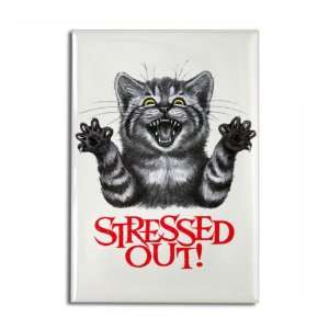  Rectangle Magnet Stressed Out Cat 