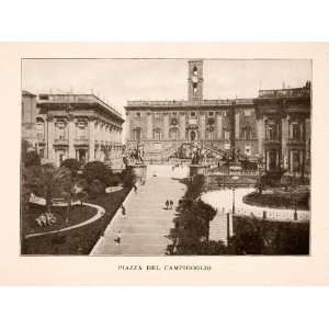  1905 Halftone Print Piazza Del Campidoglio Rome Italy 