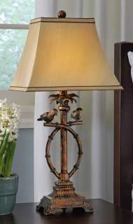 Tropical Antique Look Bird Table Lamp  
