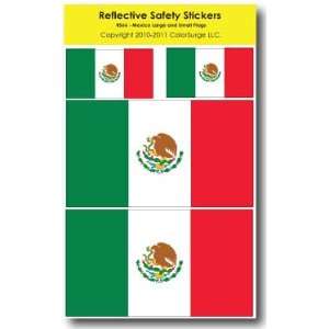  Flag of Mexico REFLECTIVE Safety Sticker Automotive