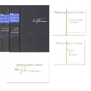    President Harry Truman Memoirs Signed Harry Truman Books