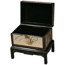 Gold and Black Asian Standing Storage Chest/ Trunk  Overstock