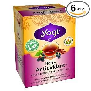 Yogi Seven Berry Antioxidant Tea, 16 Count Tea Bags (Pack of 6 