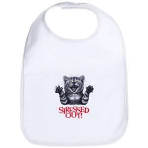  Baby Bib Cloud White Stressed Out Cat 