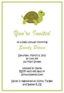 GREEN TURTLE BABY SHOWER INVITATIONS!  