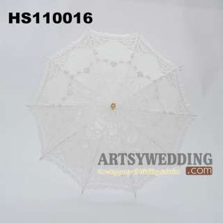 WHITE Battenburg Dance Parasol/Umbrella Bridal gloves  