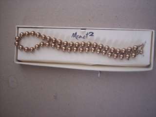 JC Penny Vintage Monet2 Monet 2 Gold Tone Strand Bead Necklace  