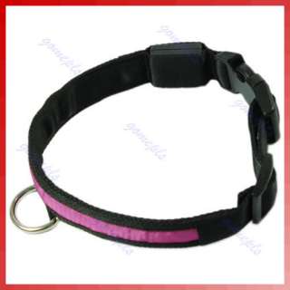 Nylon LED Flashing Light Pets Dogs Cats Safety Collar A  