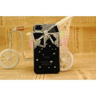  3d Bling Crystal Bow Transparent Case for Apple Iphone 4 