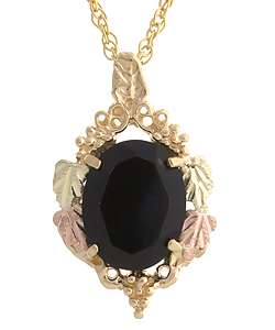 Black Hills Gold Pendant with Faceted Onyx Necklace  Overstock