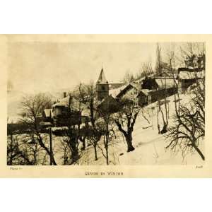  1910 Halftone Print Gryon Vaud Switzerland Winter Church 