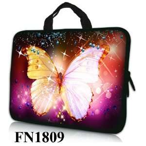 Inch Bright Colorful Butterfly Laptop Sleeve with Hidden Handle / Bag 