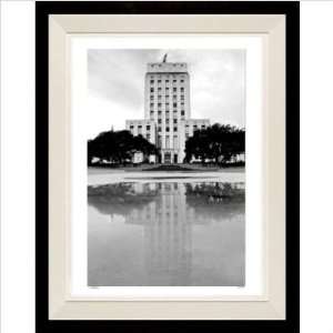 Houston City Hall Framed Print   Michael Joseph Mat Color White 