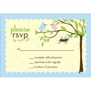    Bird Tree Egg Boy Twins Baby Shower Reply Cards: Everything Else