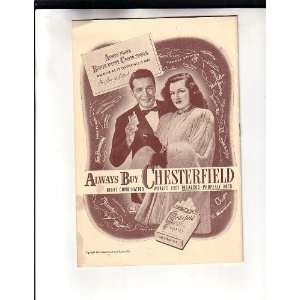 Chesterfield Cigarette Advertisement  Perry Como & Jo Stafford  1947