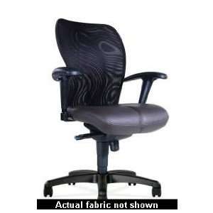  Via Voss Mesh Chair, Low Back, Large Seat, w/ Arms (Black 