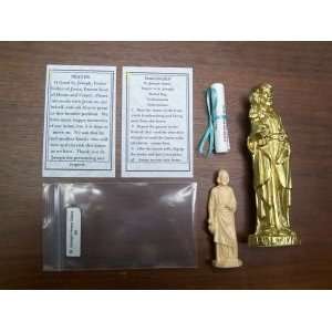  St Josephs Home Sales Kit with 2 St Joseph statues, 3 1/2 Inch St 
