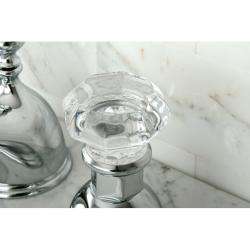 Crystal Handle Chrome Widespread Bathroom Faucet  