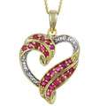 Glitzy Rocks 18k Gold over Sterling Silver Ruby Heart Necklace Today 