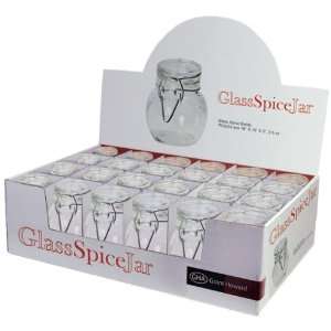 Grant Howard 50519 3.4 Ounce Pot Belly Clear Glass Spice Jar, Set of 