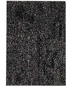 Hand tufted Black and White Shag Rug (5 x 8)  Overstock