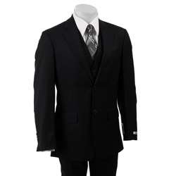 Kenneth Cole Mens Navy Multistripe Wool 3 piece Suit  Overstock