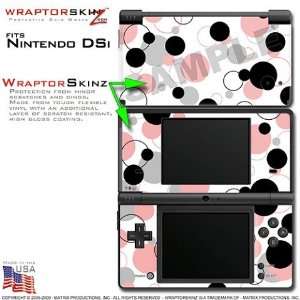 Nintendo DSi Skin Lots of Dots Pink on White WraptorSkinz Skins (DSi 