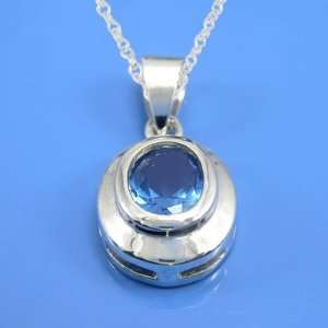   Blue Zircon Gemstone Pendant  Arts, Crafts & Sewing
