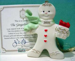 LENOX 2006 THE GINGERBREAD GIFT Annual ORNAMENT NEWnBox  