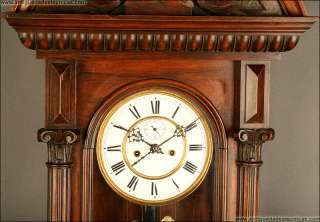 Exclusive Beautiful Viennese Wall Clock. 1880. Walnut Wood  