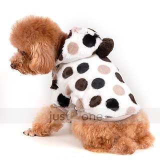 NEW Pet DOG Puppy Doggie Clothes Cute Big Dot milk cow Winter Warm 