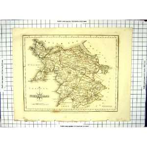  Antique Map 1787 North Wales Machynleth Carnarvon Holyhead 
