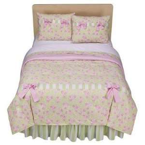   BIFBPCS Flower Basket Comforter Set in Pink and Green
