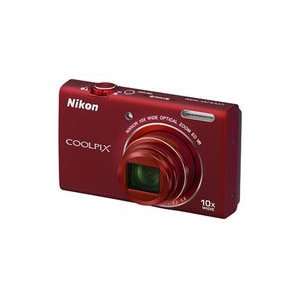  Nikon Coolpix S6200 Digital Camera (Red)