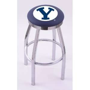 Brigham Young University 25 Single ring swivel bar stool with Chrome 