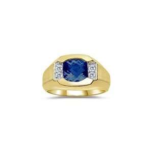  0.15 CT 8MM SYNTHETIC SAPPHIRE MENS RING 4.5 Jewelry